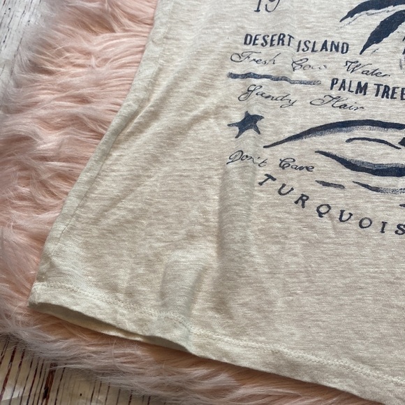 CHRLDR Linen White Blue Escape To Paradise Tee sz XS - Picture 6 of 11